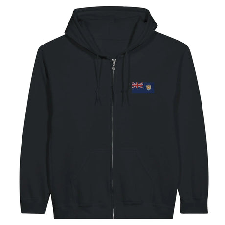 Sweat à capuche zippé anguilla broderie couleur coton