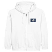 Sweat à capuche zippé antarctique officiel broderie coton