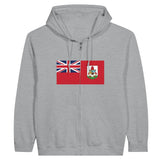 Sweat à capuche zippé bermudes coton mélangé broderie