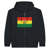 Sweat à capuche zippé bolivie coton broderie confort optimal