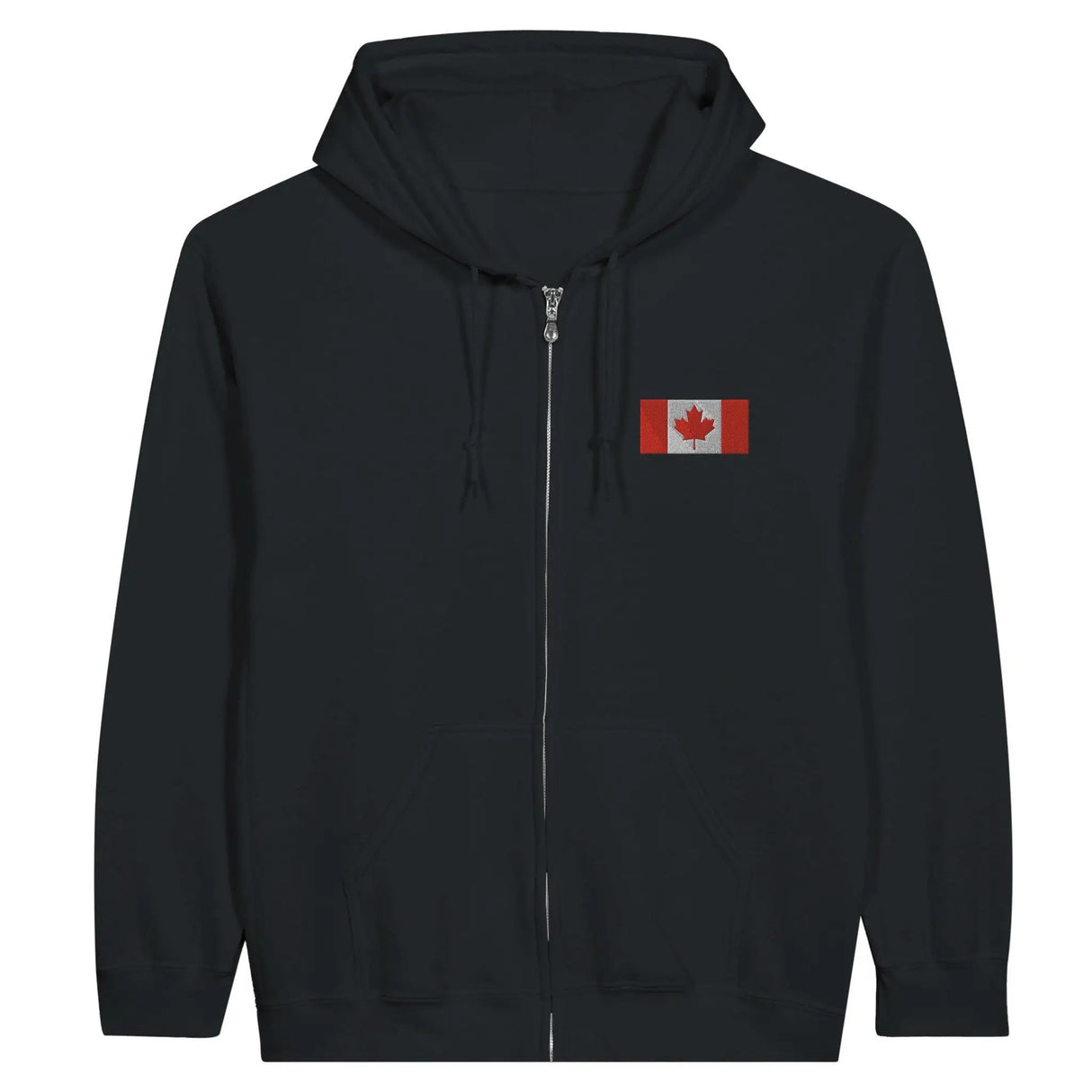 Sweat à capuche zippé canada coton broderie couleur