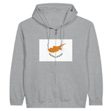 Sweat à capuche zippé chypre coton mélangé broderie