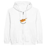 Sweat à capuche zippé chypre coton mélangé broderie