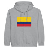Sweat à capuche zippé colombie coton mélangé broderie