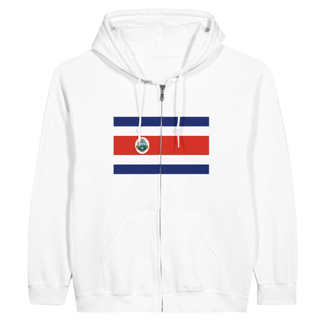 Sweat à capuche zippé costa rica coton mélangé broderie