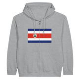 Sweat à capuche zippé costa rica coton mélangé broderie
