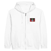 Sweat à capuche zippé drapeau antigua-et-barbuda brodé coton