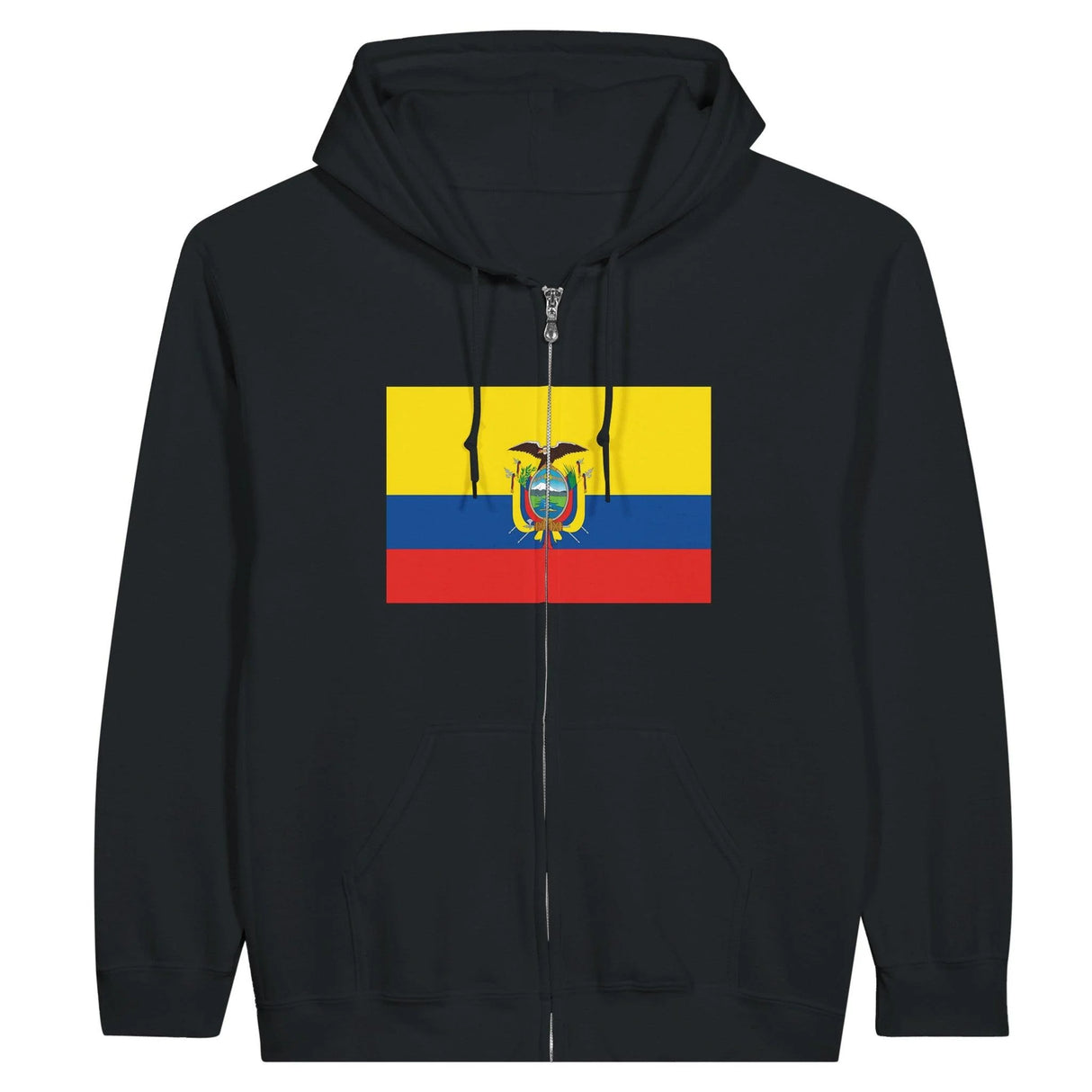 Sweat à capuche zippé équateur coton mélangé brodé