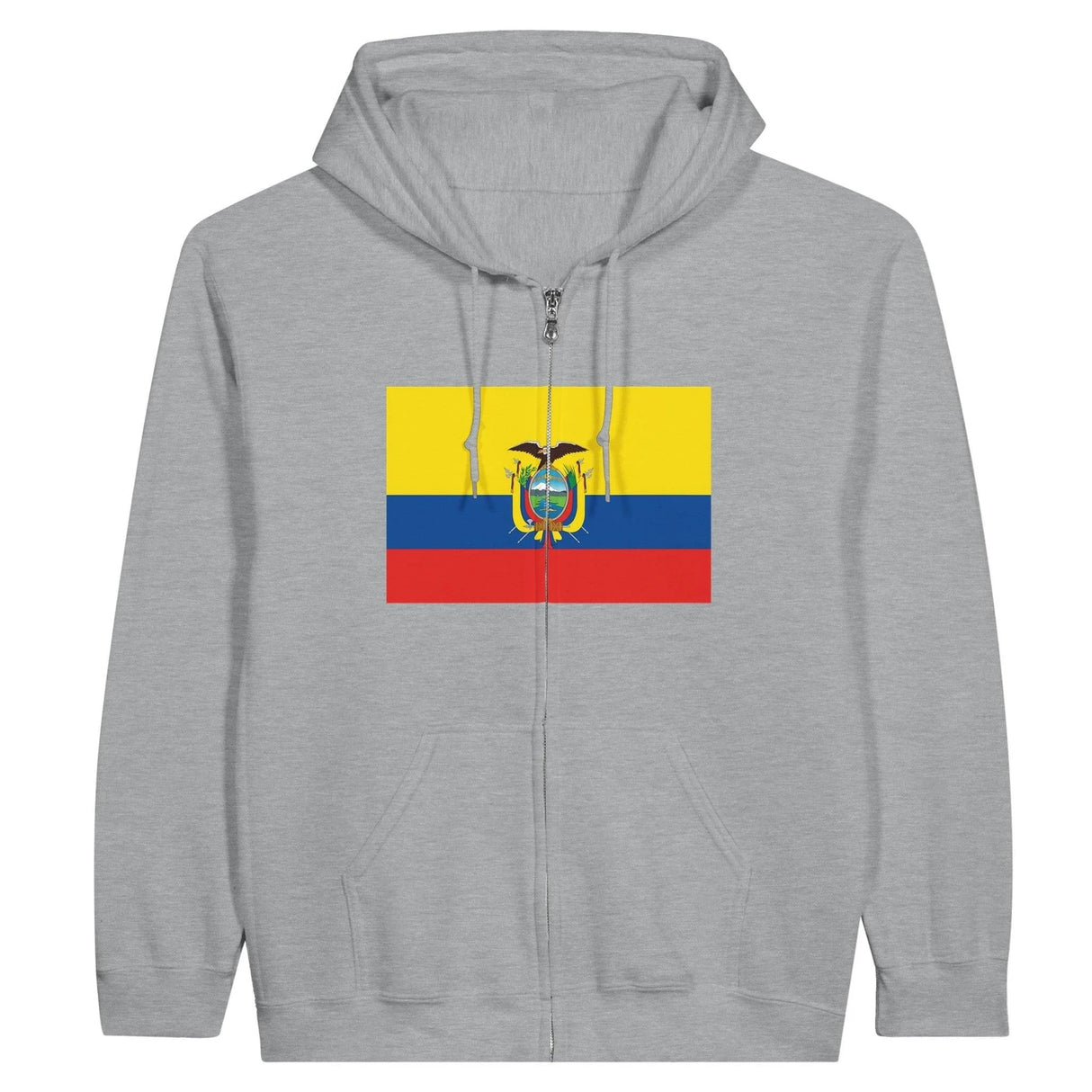 Sweat à capuche zippé équateur coton mélangé brodé
