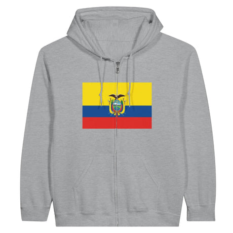 Sweat à capuche zippé équateur coton mélangé brodé