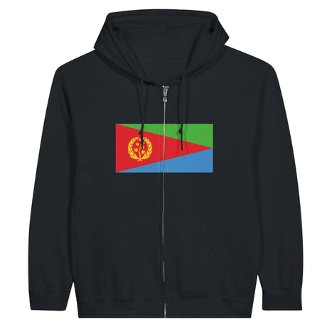 Sweat à capuche zippé érythrée coton mélangé brodé