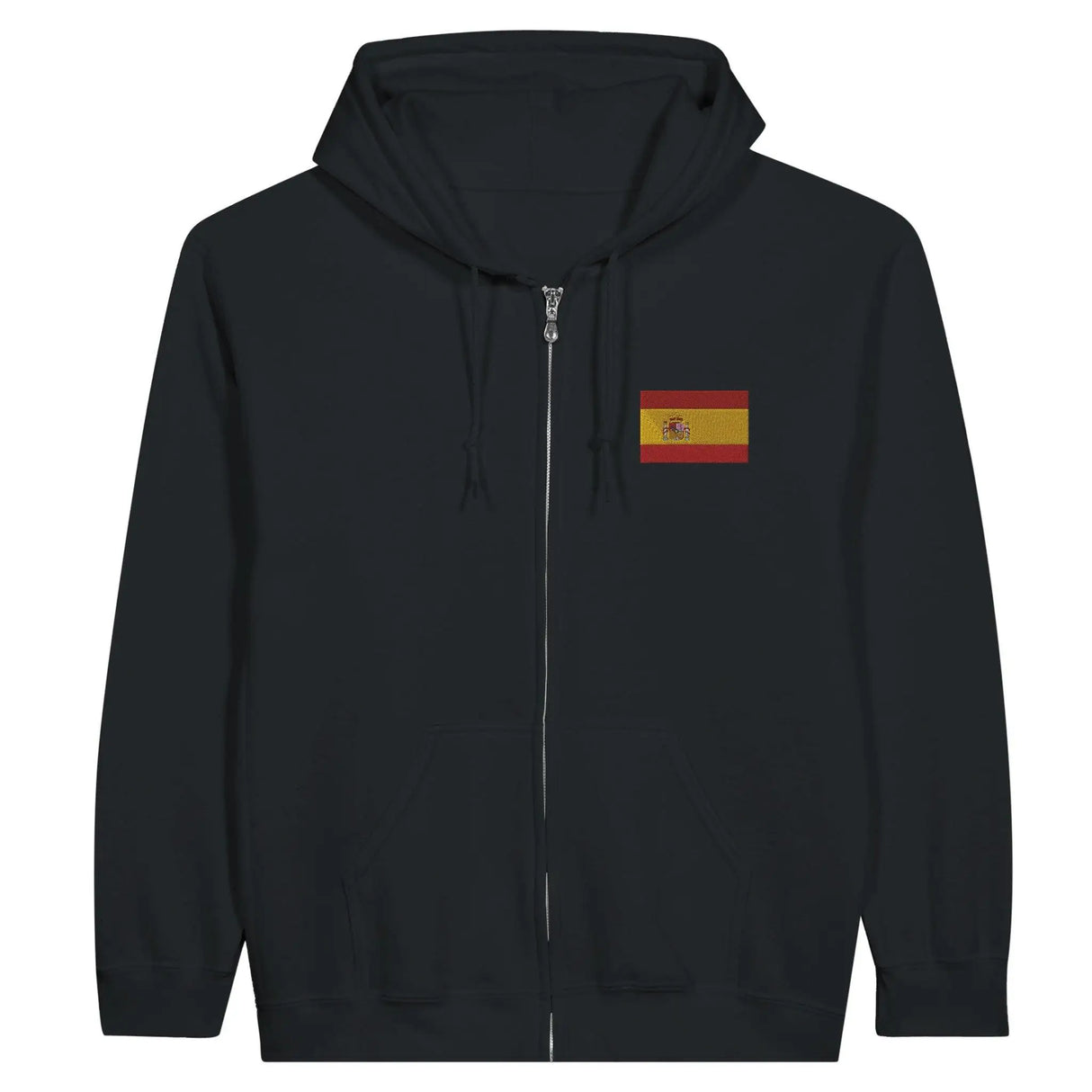 Sweat à capuche zippé espagne broderie coton mélangé