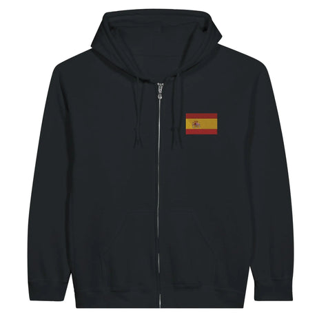 Sweat à capuche zippé espagne broderie coton mélangé