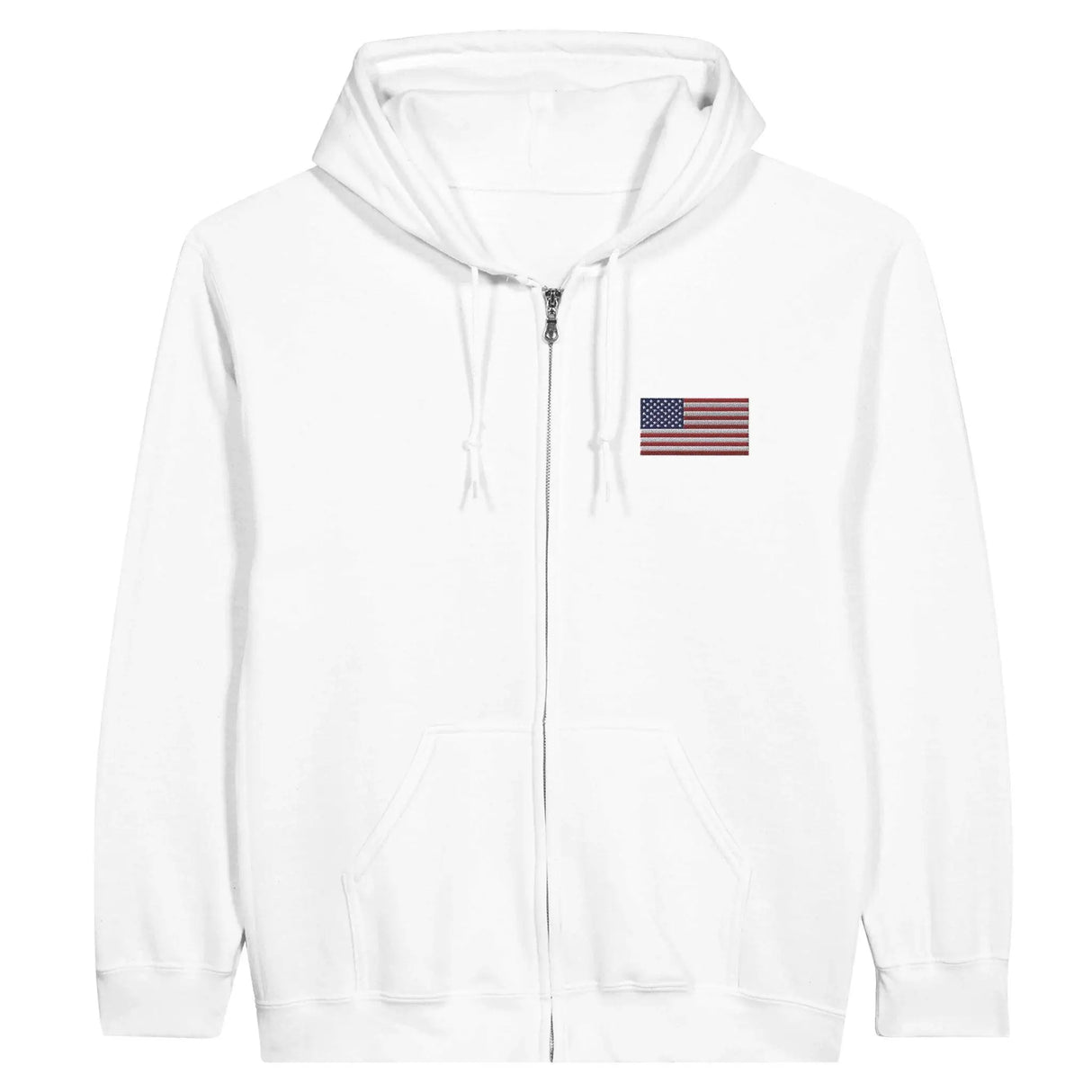 Sweat à capuche zippé états-unis coton mélangé brodé