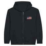 Sweat à capuche zippé états-unis coton mélangé brodé