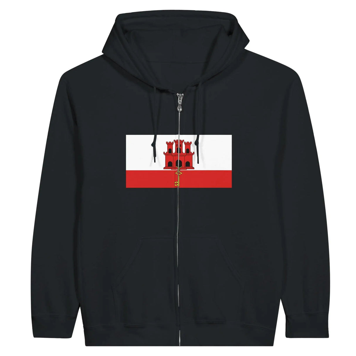 Sweat à capuche zippé gibraltar coton mélangé broderie