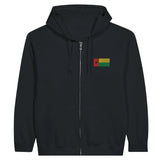 Sweat à capuche zippé guinée-bissau broderie couleur coton