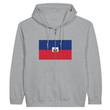 Sweat à capuche zippé haïti coton mélangé broderie