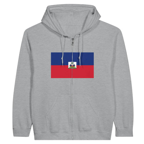 Sweat à capuche zippé haïti coton mélangé broderie