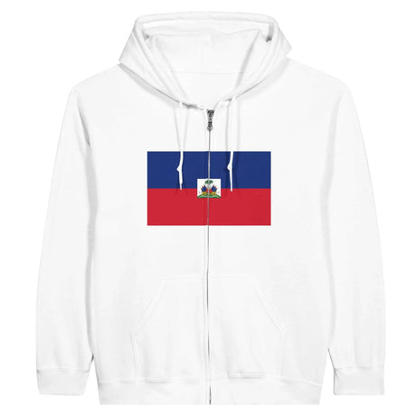Sweat à capuche zippé haïti coton mélangé broderie