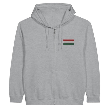 Sweat à capuche zippé hongrie coton mélangé broderie