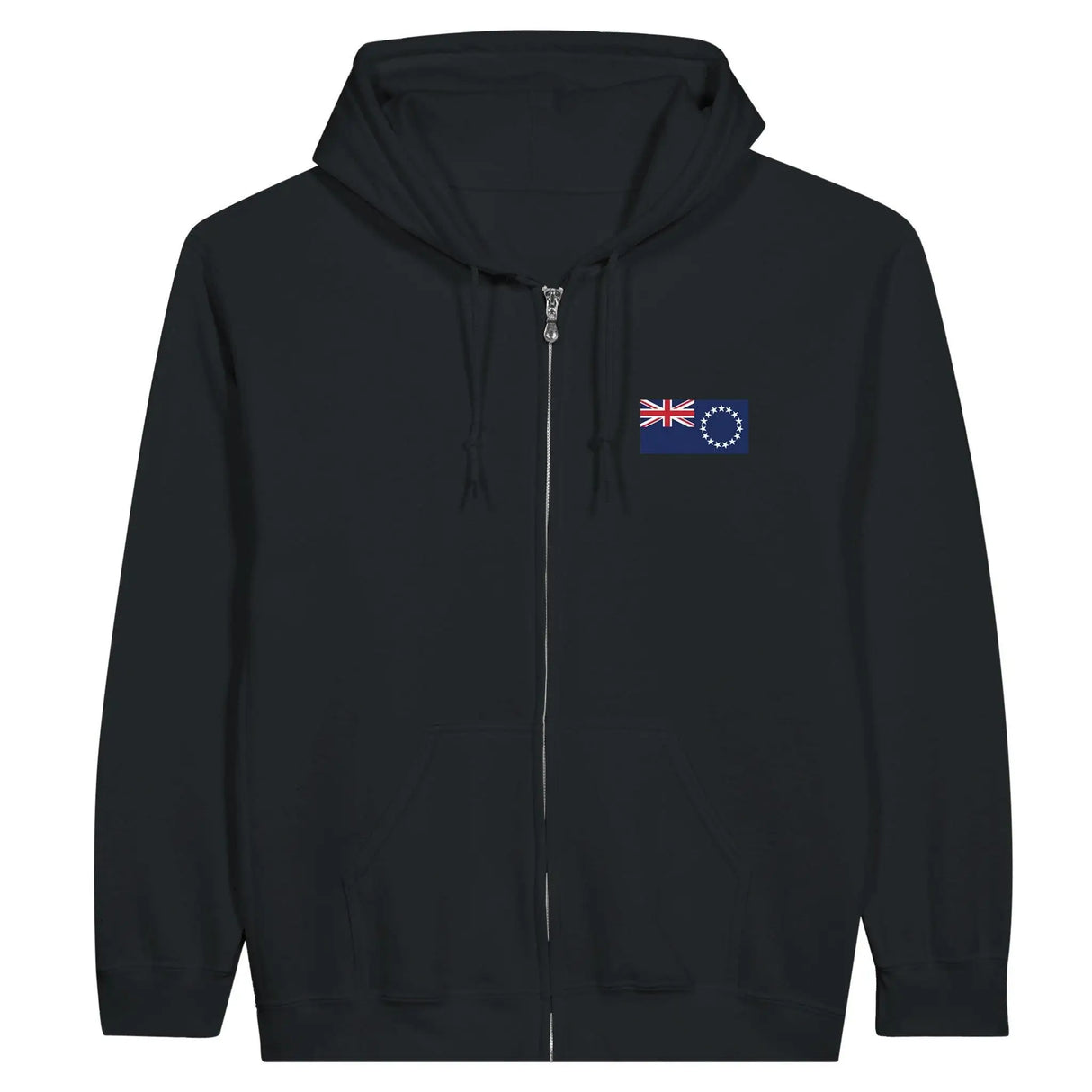 Sweat à capuche zippé îles cook coton broderie couleur