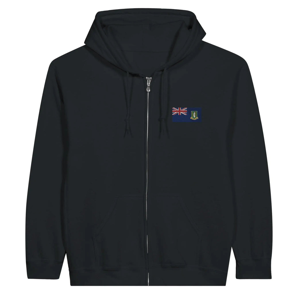 Sweat à capuche zippé îles vierges broderie coton mélangé