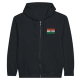 Sweat à capuche zippé inde coton mélangé broderie couleur