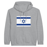 Sweat à capuche zippé israël coton mélangé broderie