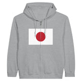 Sweat à capuche zippé japon coton mélangé broderie