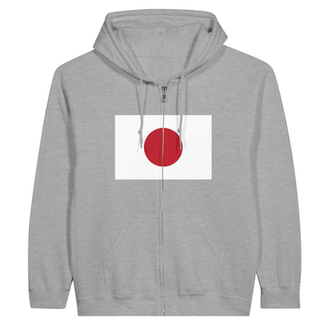Sweat à capuche zippé japon coton mélangé broderie