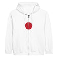 Sweat à capuche zippé japon coton mélangé broderie