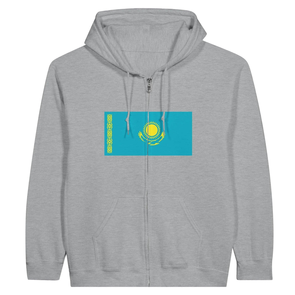 Sweat à capuche zippé kazakhstan coton mélangé broderie
