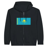 Sweat à capuche zippé kazakhstan coton mélangé broderie