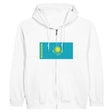 Sweat à capuche zippé kazakhstan coton mélangé broderie