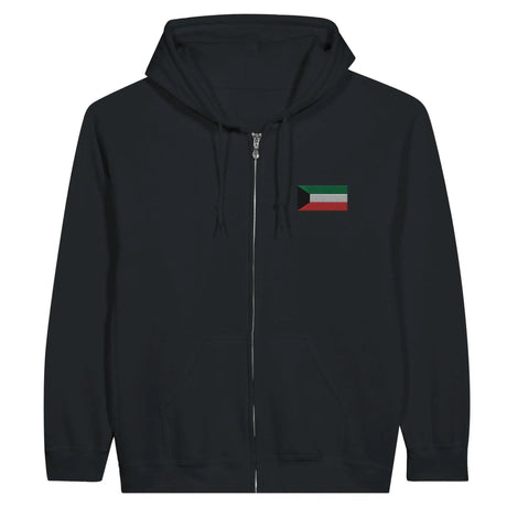 Sweat à capuche zippé koweït coton mélangé broderie