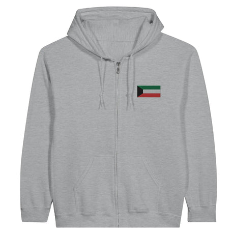Sweat à capuche zippé koweït coton mélangé broderie