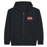 Sweat à capuche zippé liban coton broderie couleur