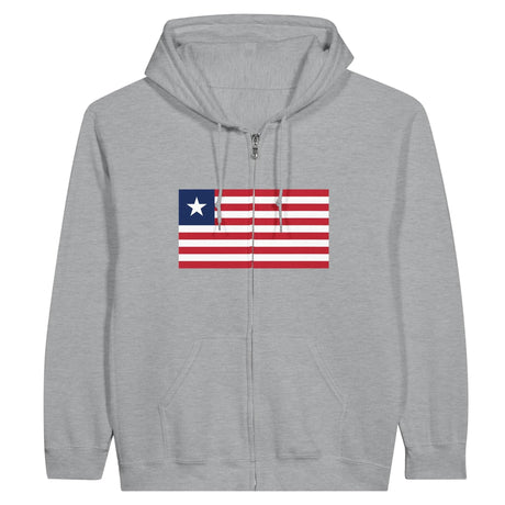 Sweat à capuche zippé liberia coton mélangé broderie