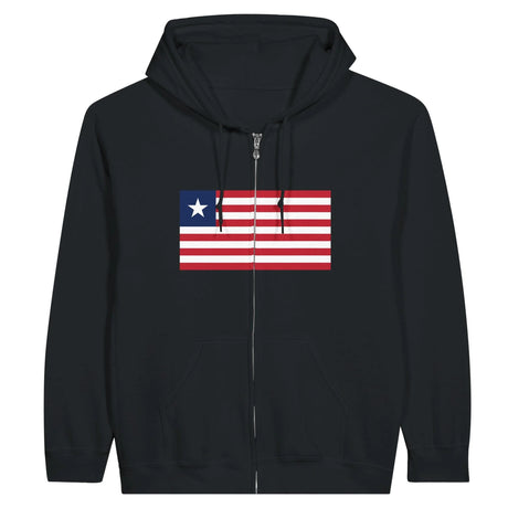 Sweat à capuche zippé liberia coton mélangé broderie