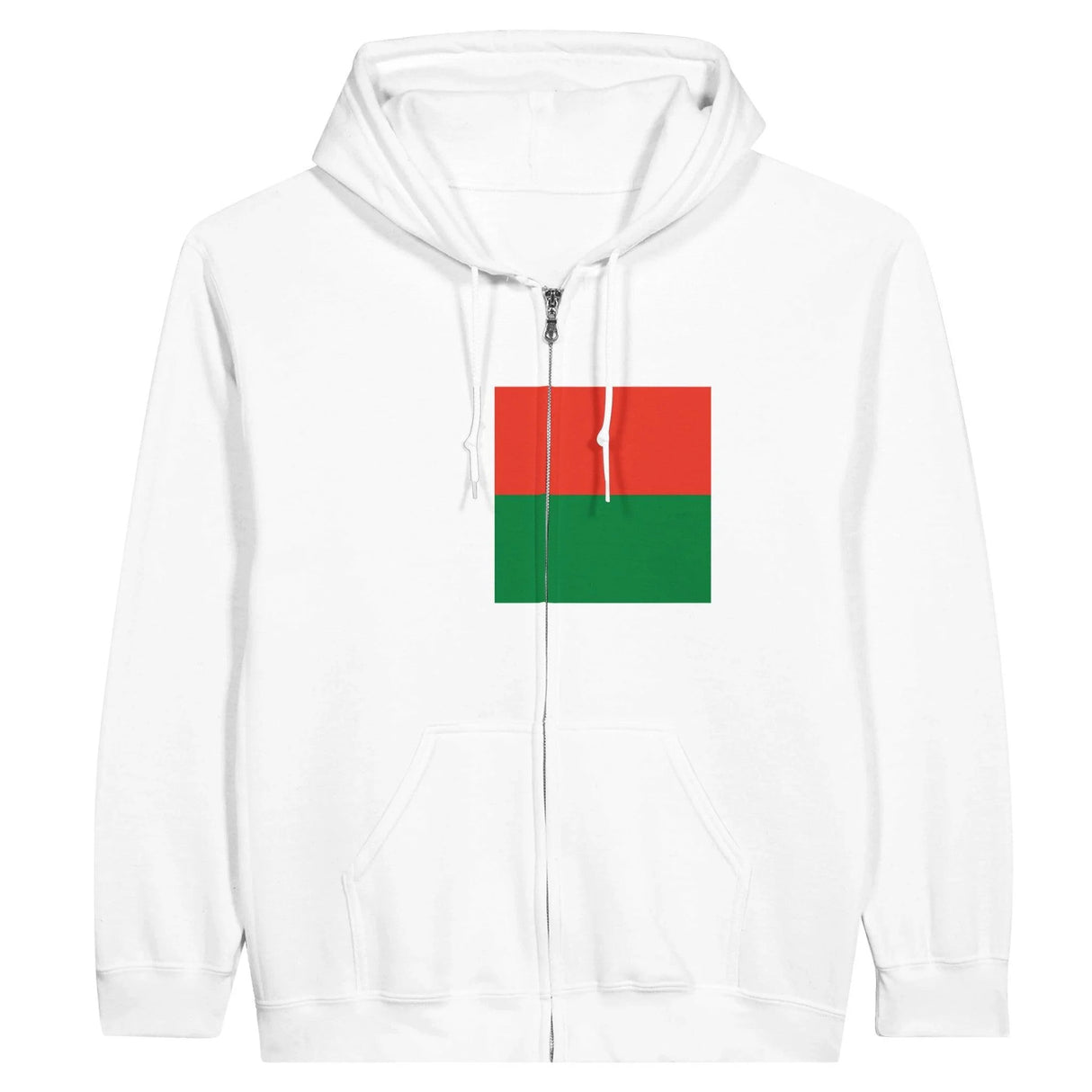Sweat à capuche zippé madagascar coton mélangé broderie