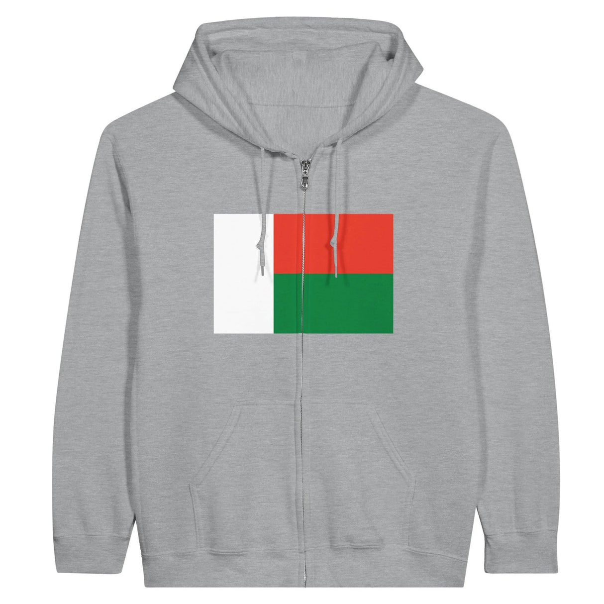 Sweat à capuche zippé madagascar coton mélangé broderie