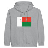 Sweat à capuche zippé madagascar coton mélangé broderie