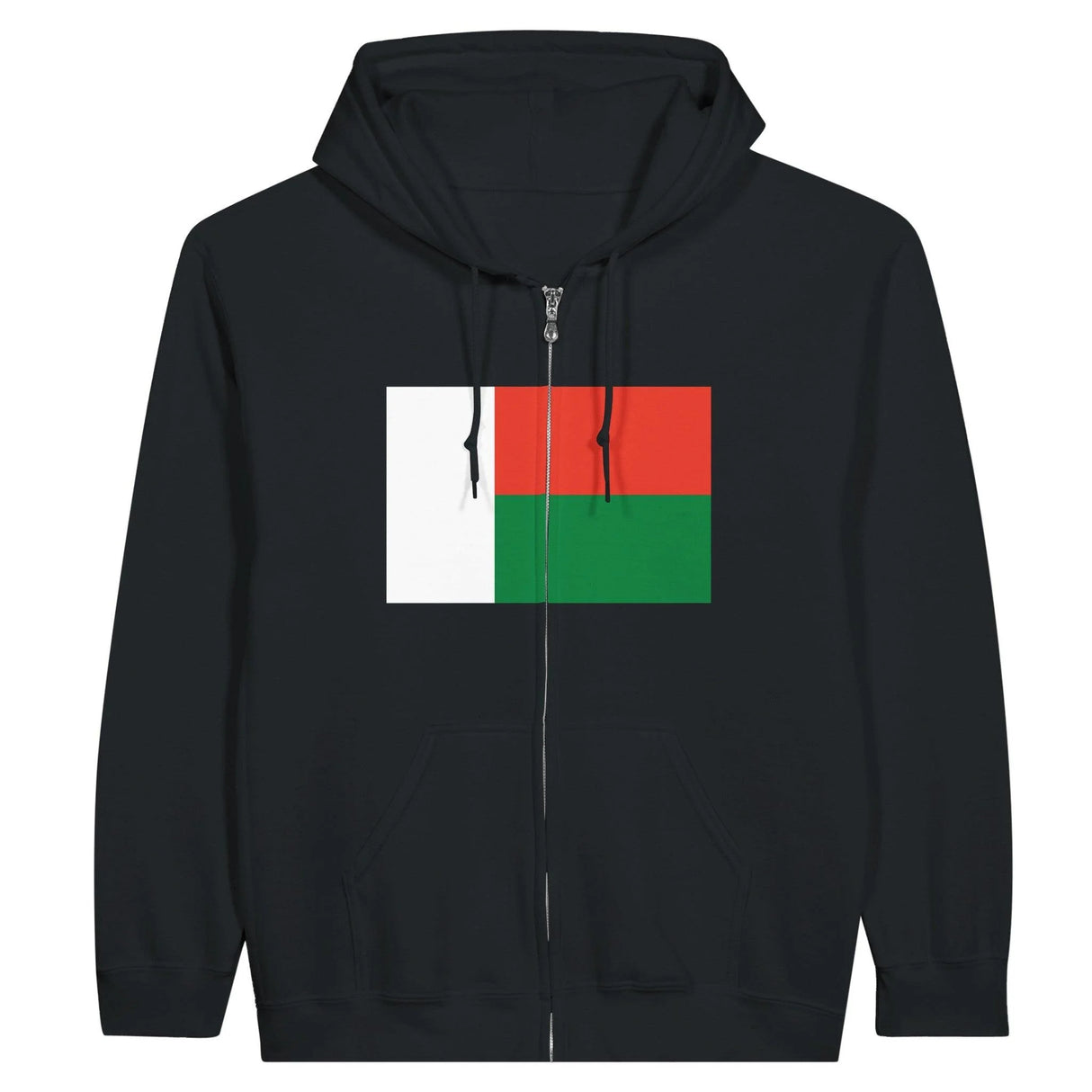 Sweat à capuche zippé madagascar coton mélangé broderie
