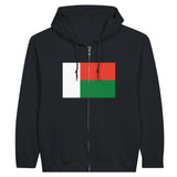 Sweat à capuche zippé madagascar coton mélangé broderie