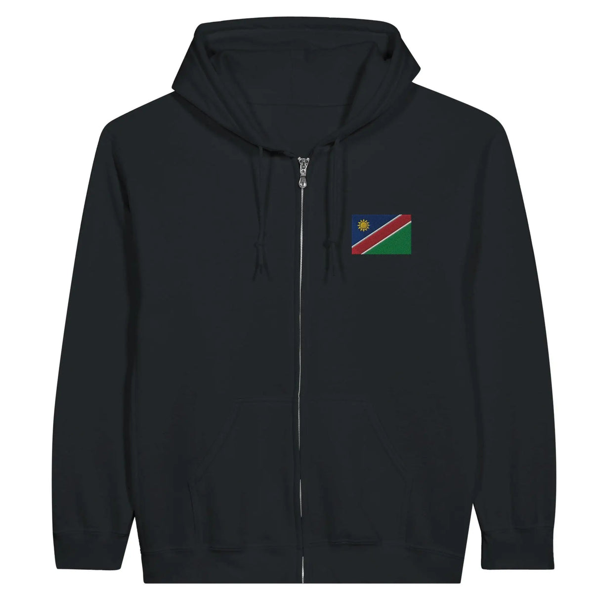 Sweat à capuche zippé namibie broderie couleur coton