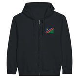 Sweat à capuche zippé namibie broderie couleur coton