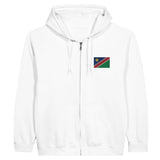 Sweat à capuche zippé namibie broderie couleur coton