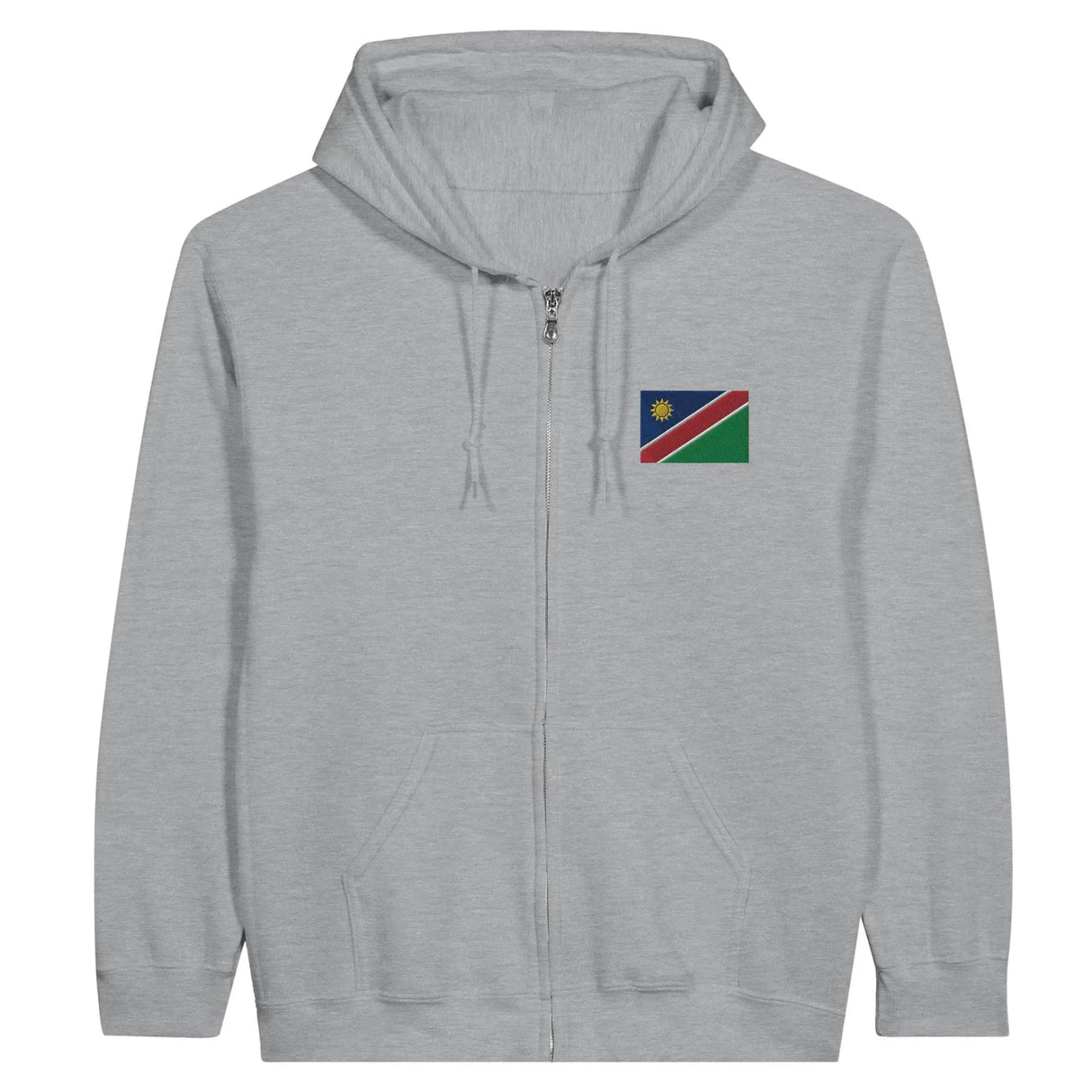 Sweat à capuche zippé namibie broderie couleur coton