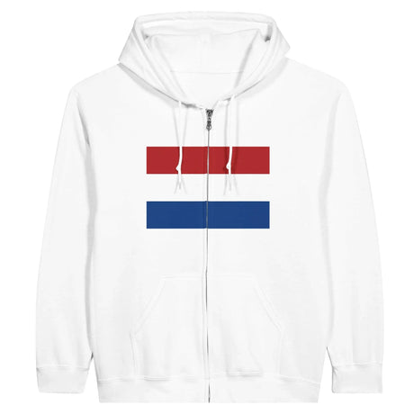 Sweat à capuche zippé pays-bas coton mélangé broderie